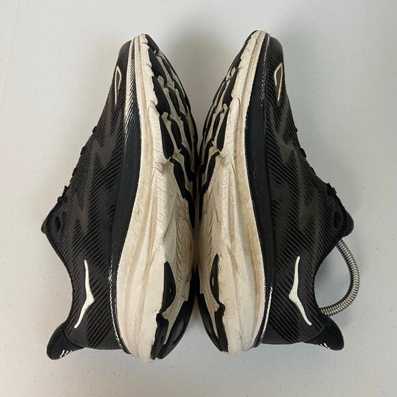 Hoka Clifton 9 Mens 10.5 D Black Running Shoes Sneakers 1127895 BWHT main image 5